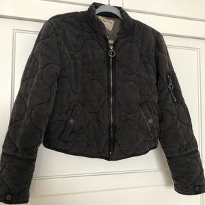 NWOT Free People Aura Jacket XS - Black Sport Fall Casual Cropped Jacket